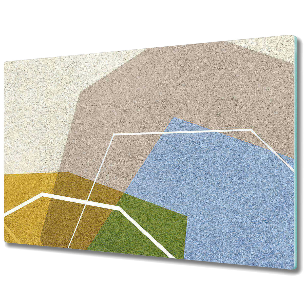 Stylowa Deska Do Krojenia ze Szkła Hartowanego - Figury geometryczne - 80x52 cm