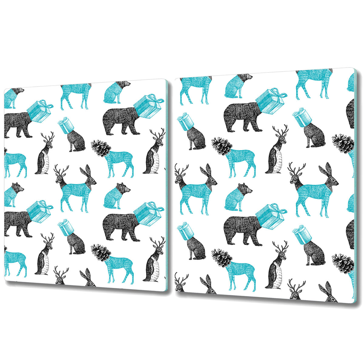 Nowoczesna Deska Kuchenna - 2x 40x52 cm - Zwierzęta abstrakcja