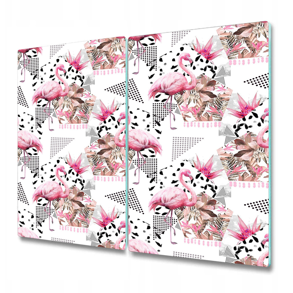 Nowoczesna Deska Kuchenna - Osłonka - Flamingi - 2 sztuki 30x52 cm