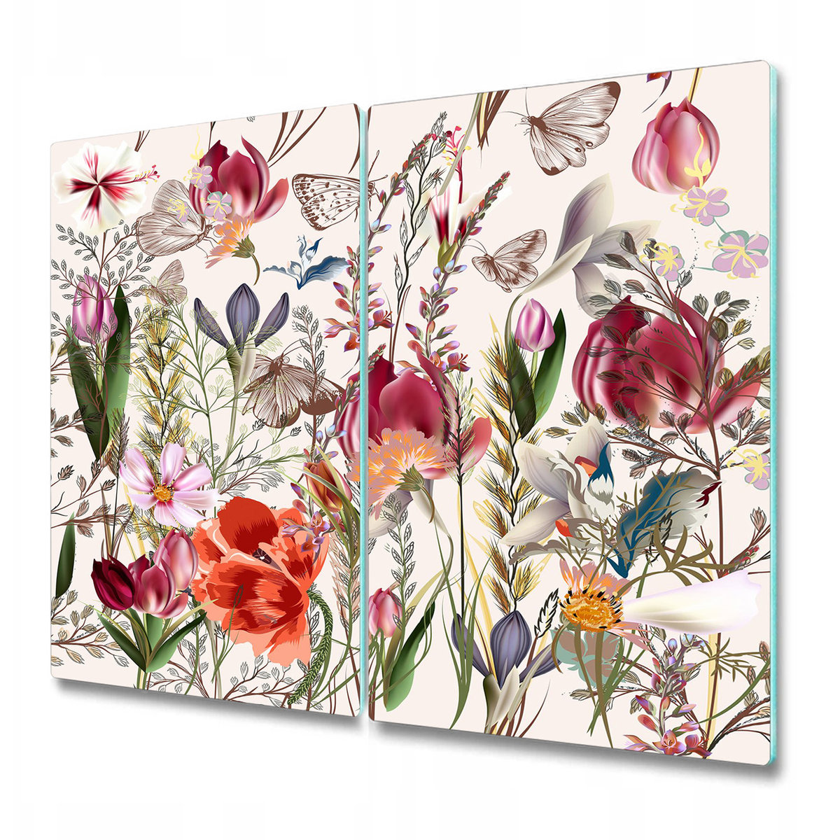 Dwuczęściowa Deska Kuchenna ze Wzorem - Rośliny łąkowe - 2x30x52 cm