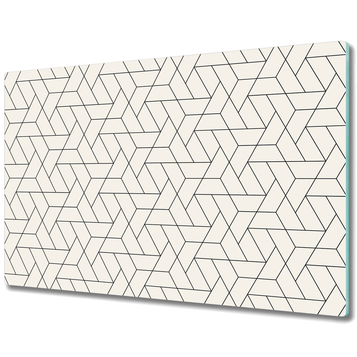 Dekoracyjna Deska Kuchenna ze Szkła - Geometryczny minimalistyczny wzór - 80x52 cm