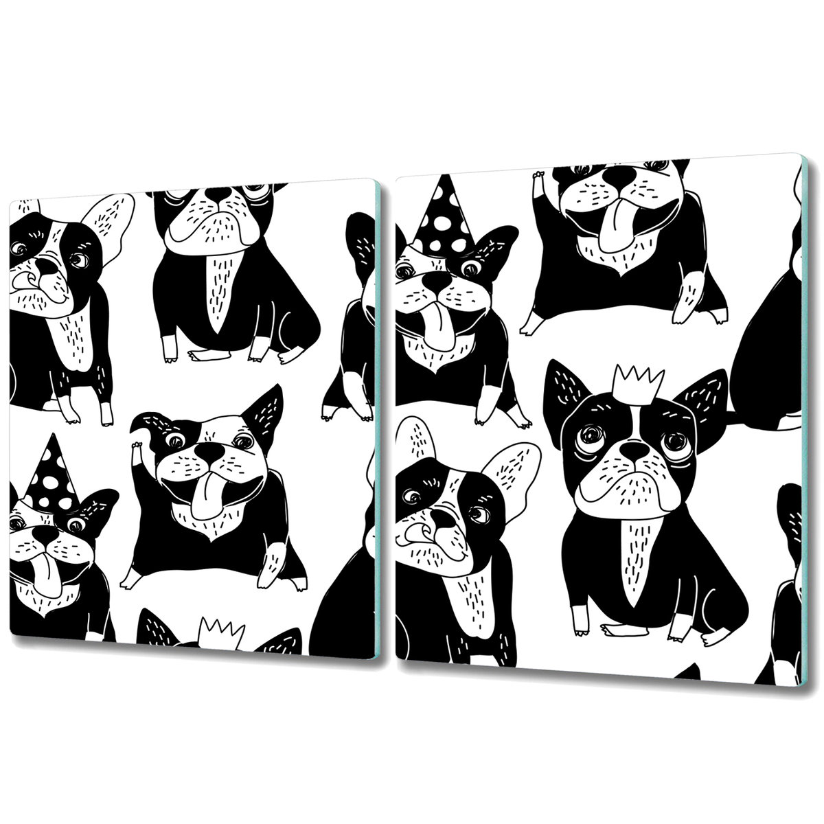 Dwuczęściowa Deska Kuchenna z Nadrukiem - 2x 40x52 cm - Wesołe psy