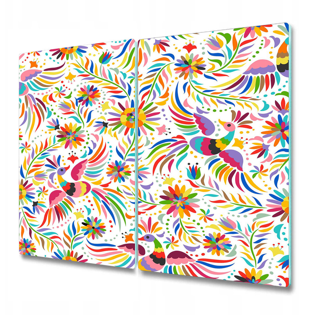 Deska z Dwóch Części - Print - Ptaki w meksykańskim stylu - 2 sztuki 30x52 cm