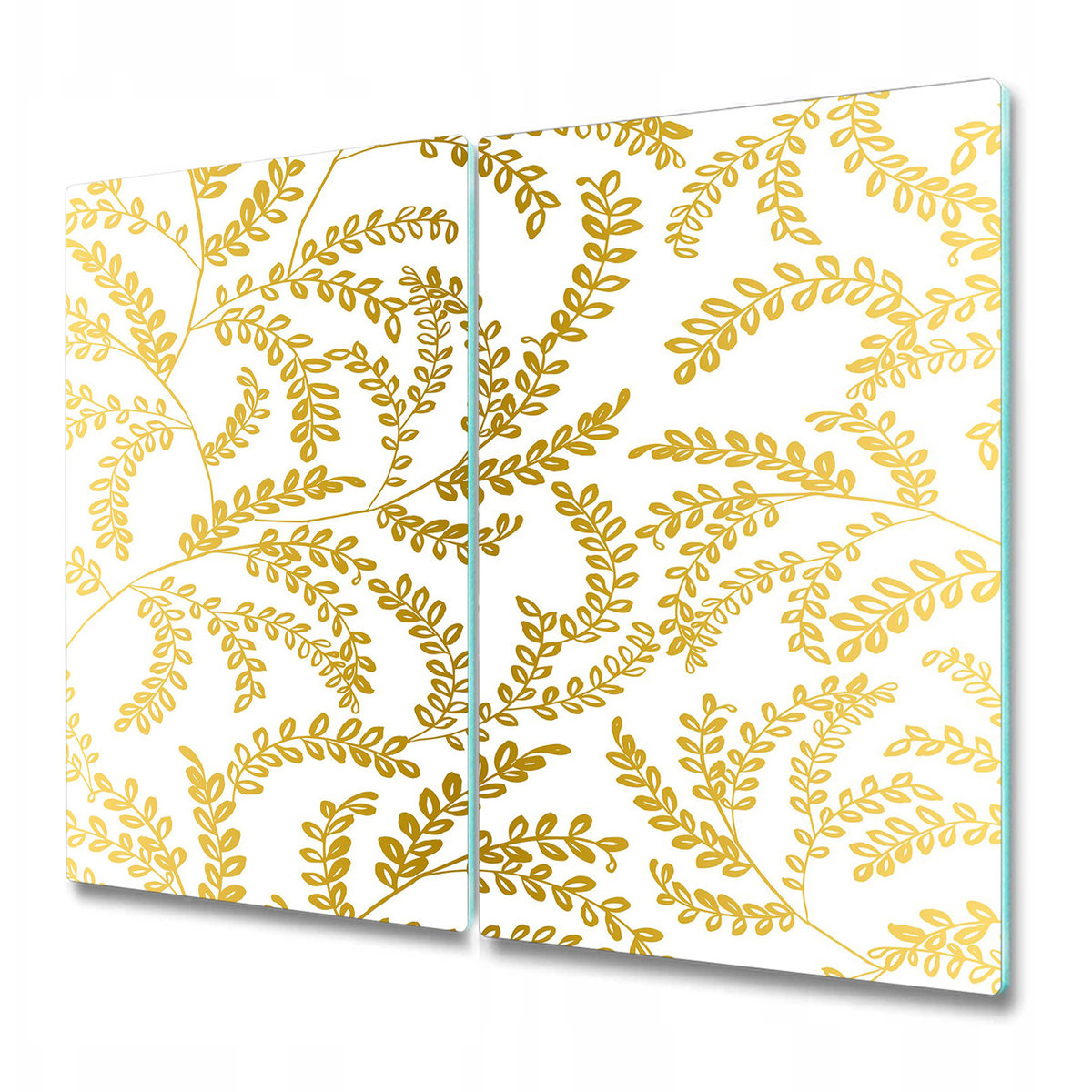 Dwuczęściowa Osłona na Blat Kuchenny - Złote liście - 2x30x52 cm