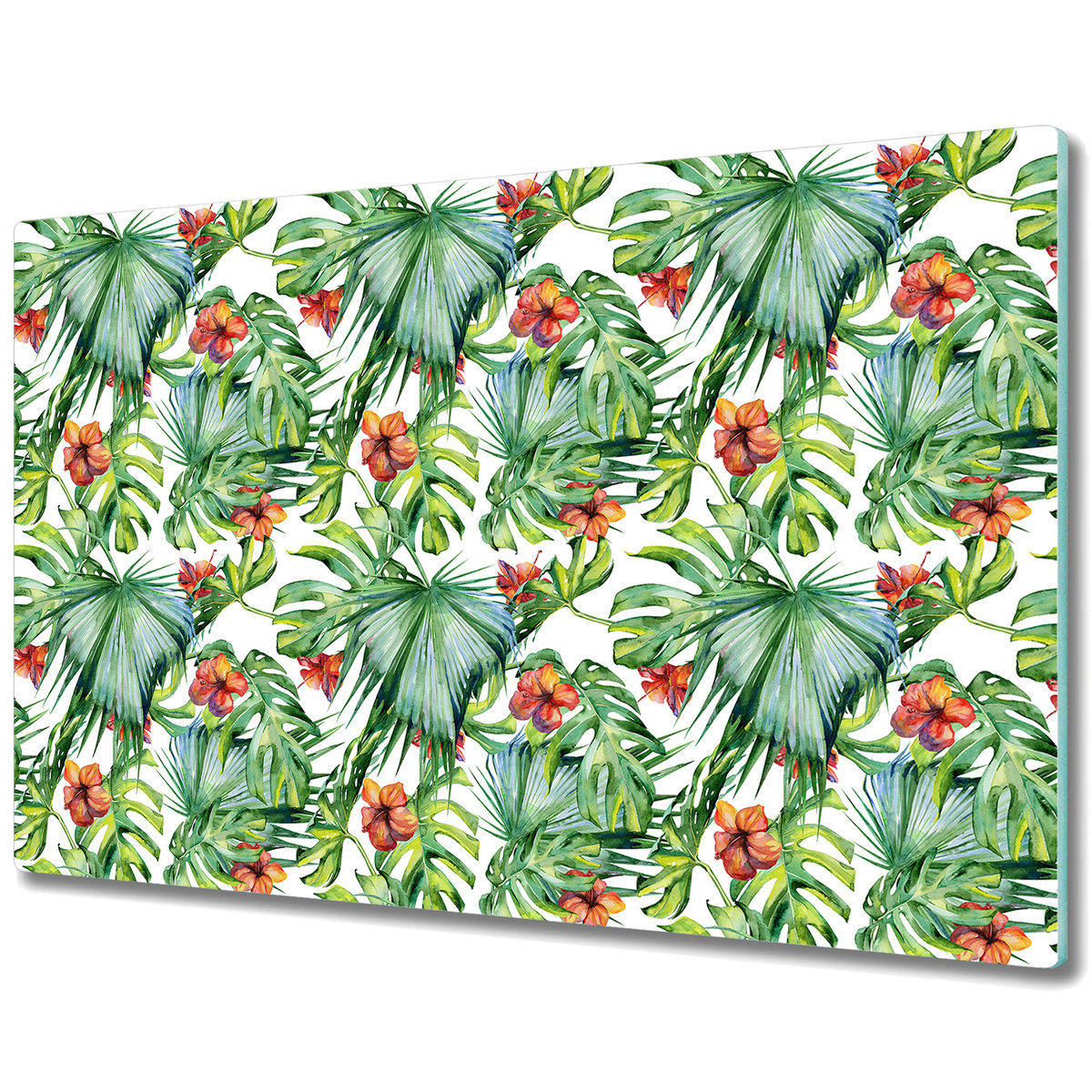 Duża Osłona na Blat Kuchenny - Osłona - Hawajskie liście - 80x52 cm