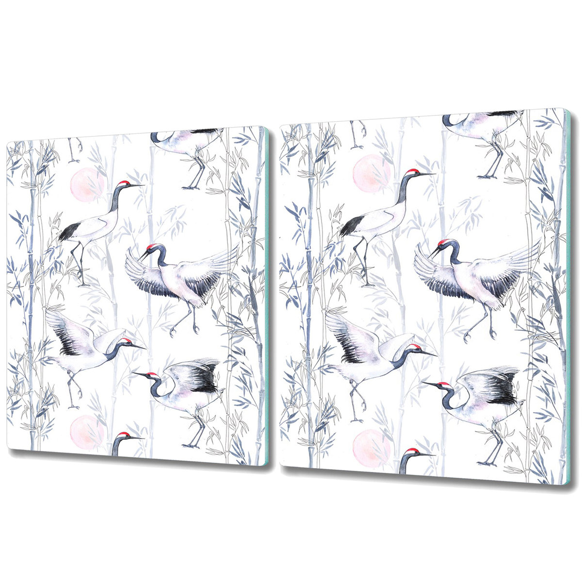 Deski Do Krojenia z Wyjątkowymi Detalami - 2x 40x52 cm - Taniec żurawi