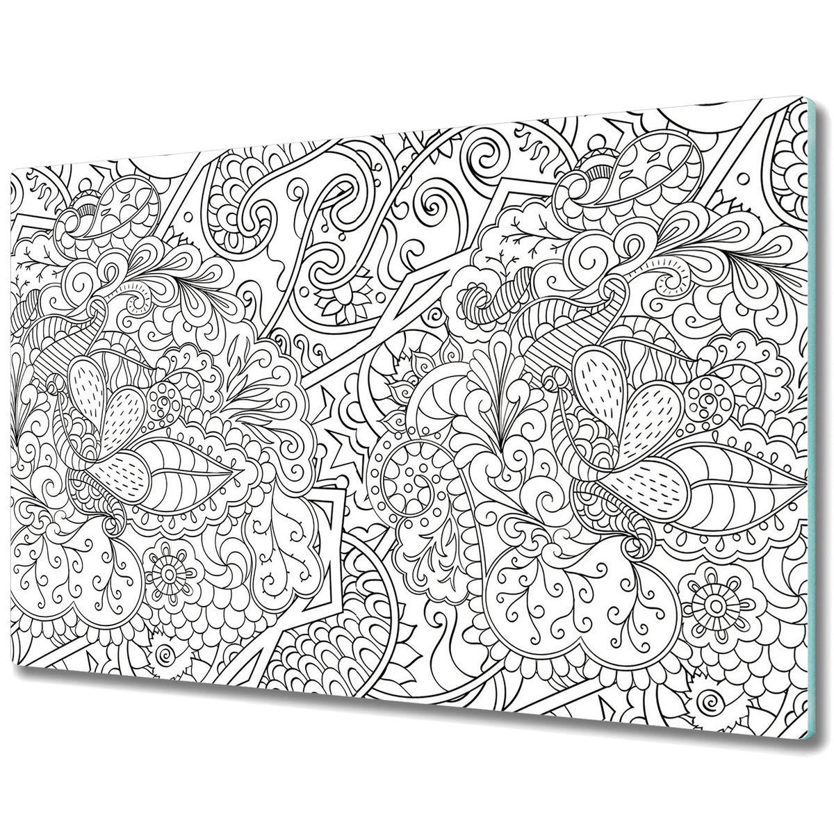 Duża Osłona na Blat Kuchenny - Osłona - Szkic rysunek abstrakcyjny wzór - 80x52 cm