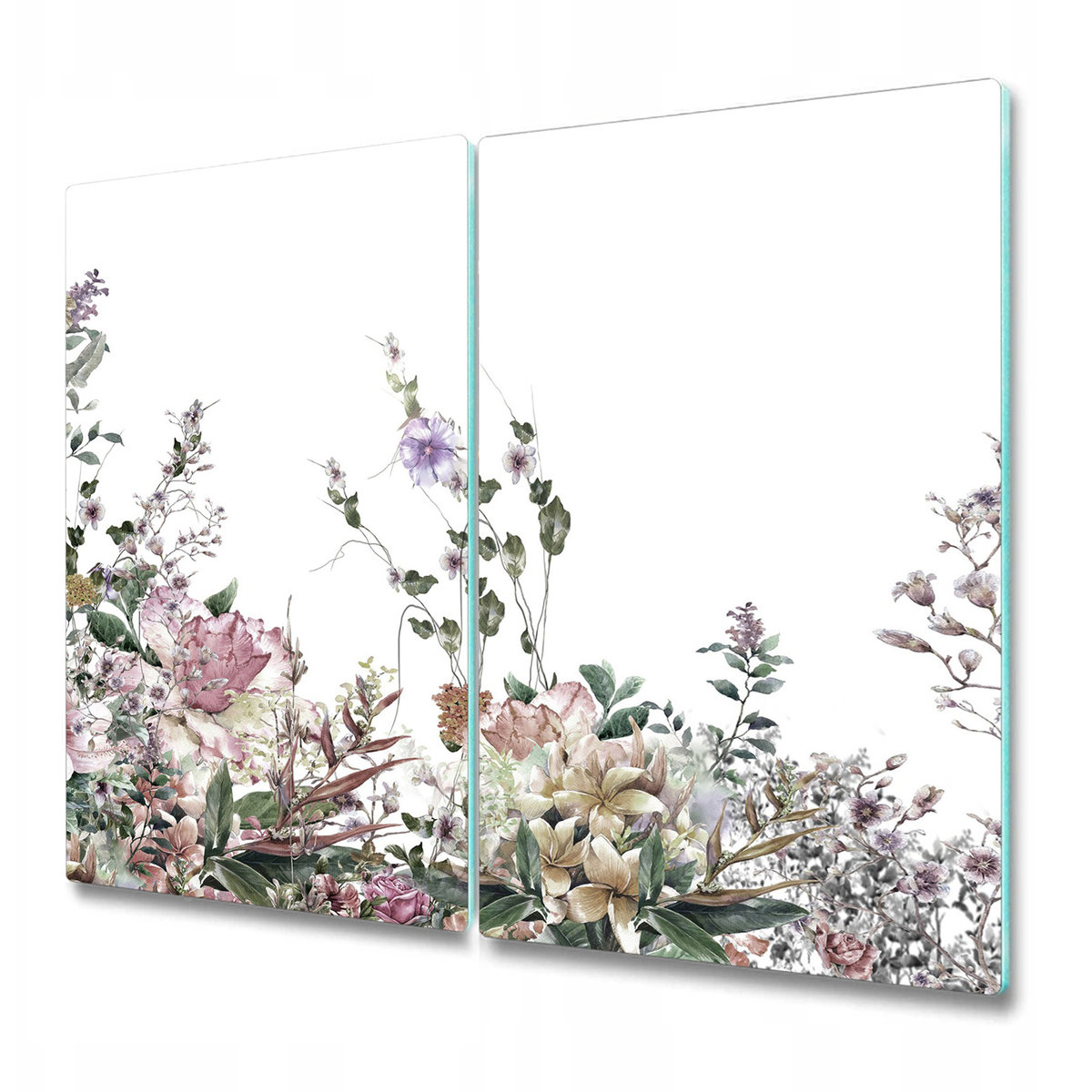 Dwuczęściowa Deska Kuchenna ze Wzorem - Pastelowy ogórd - 2x30x52 cm