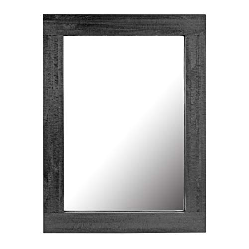 Stonebriar Rustykalne prostokątne czarne malowane drewniane ramy wiszące lustro ścienne do wyświetlania pionowego lub poziomego, 61 cm x 45 cm