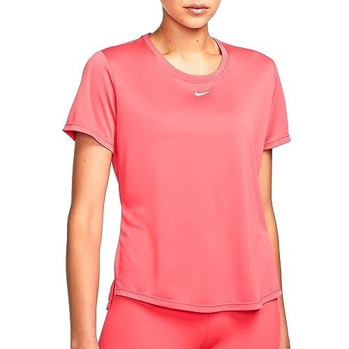 Nike Women's Top W Nk One Df Ss Std Top, Lt Fusion Red/White, DD0638-648, XS