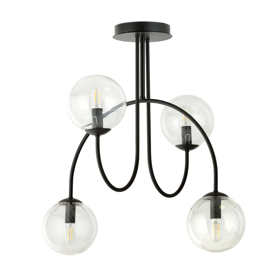 Nowoczesna lampa sufitowa z przezroczystymi kloszami - 6X D115 S1-A85