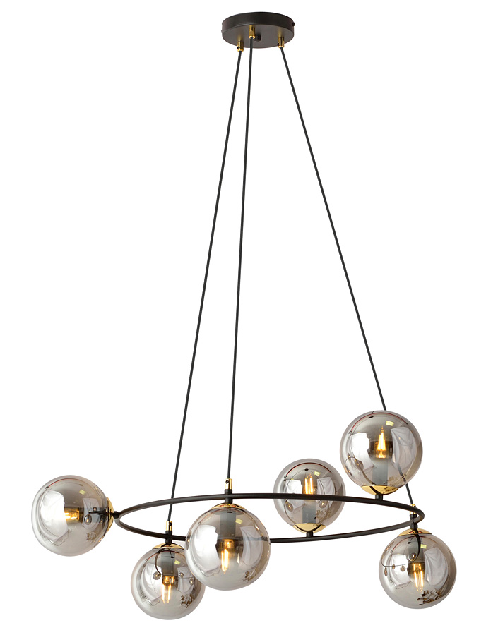 Nowoczesna lampa wisząca z grafitowymi kloszami - D109 K3-D13