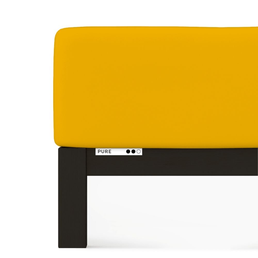 Prześcieradło Schlafgut Pure Standard 120x190-130x220 cm Yellow Deep 196