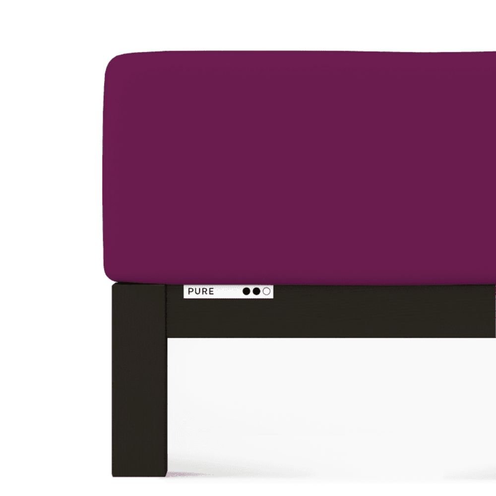Prześcieradło Schlafgut Pure Standard 90x190-100x220 cm Purple Deep 542