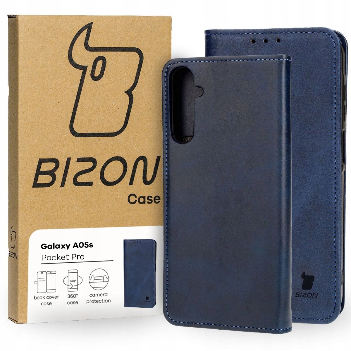 Etui ze skóry ekologicznej z klapką Bizon do Galaxy A05s, case, obudowa