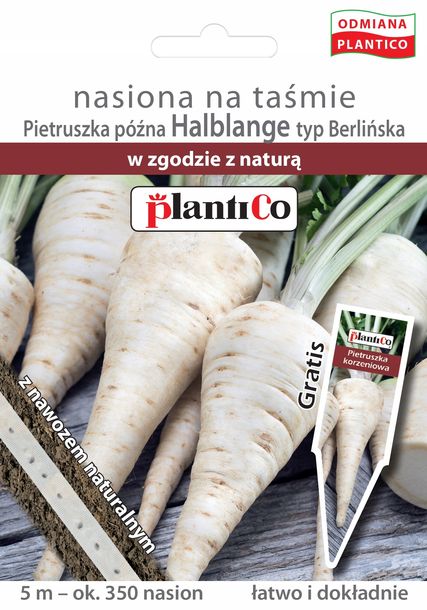PlantiCo Pietruszka korzeniowa Halblange- Berlinska GOF na taśmie z nawozem - znacznik GRATIS 100461