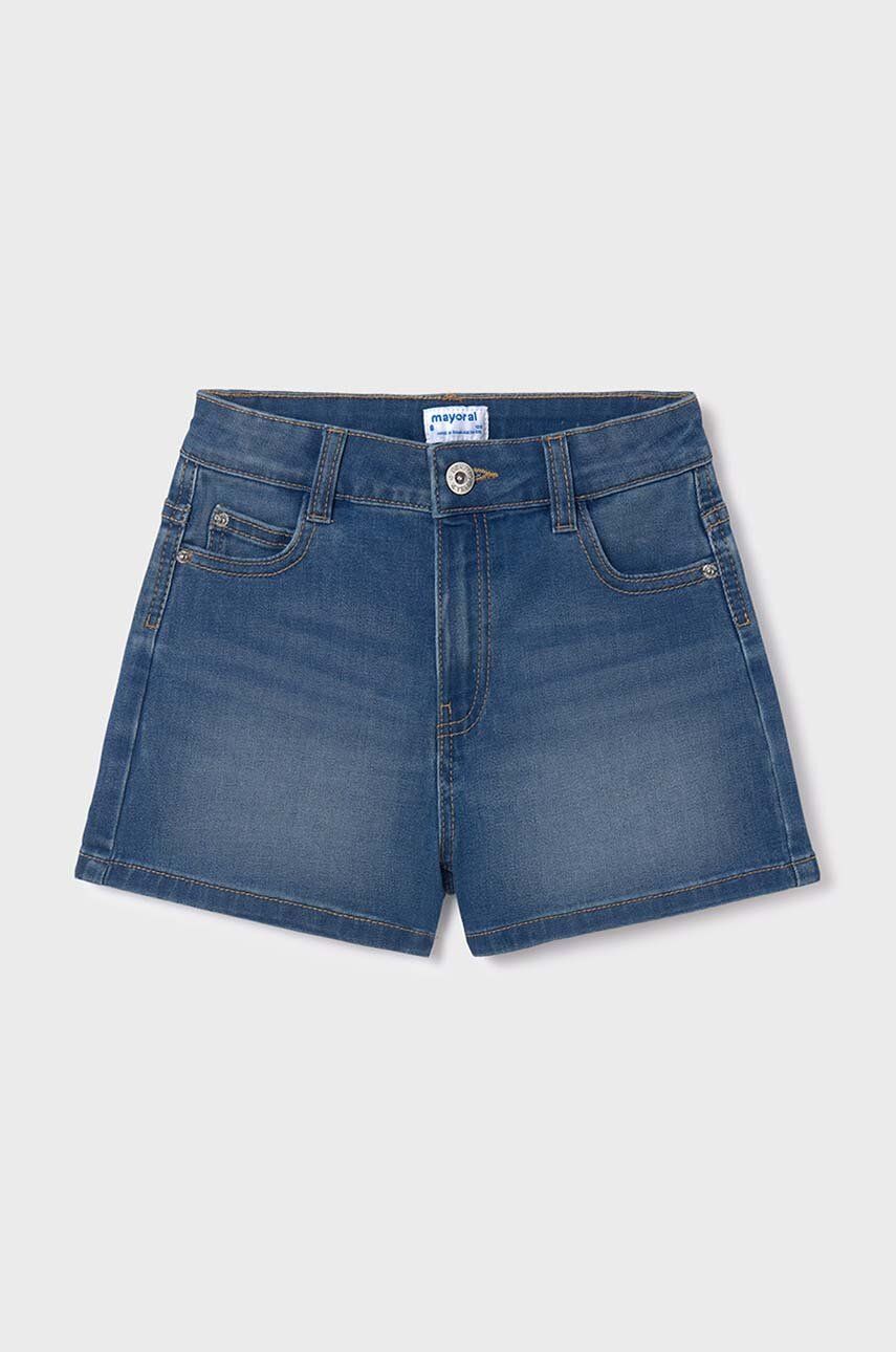 Mayoral szorty jeansowe dziecięce kolor niebieski gładkie