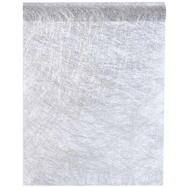 Santex fiszbinowe Metallic bieżnik na stół 3431 Argent