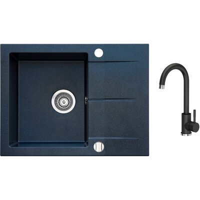 Zlewozmywak ICEBERG San ZZB1411ABM Onyx + bateria stojąca