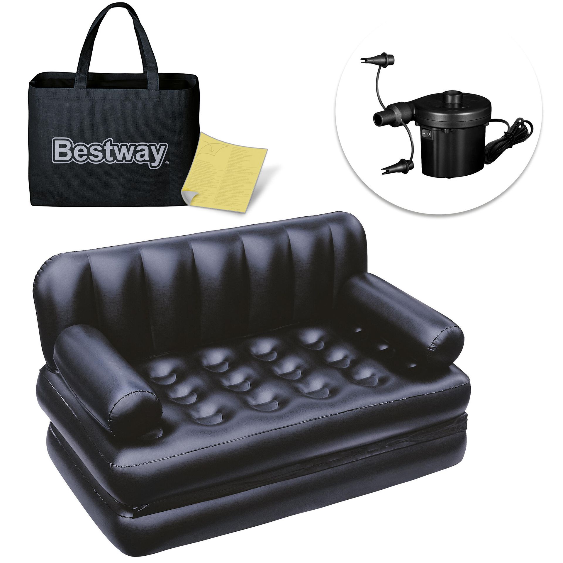 Bestway 5-in-1luftbett 188 x 152 x 64 cm z elektryczny pompa 75056