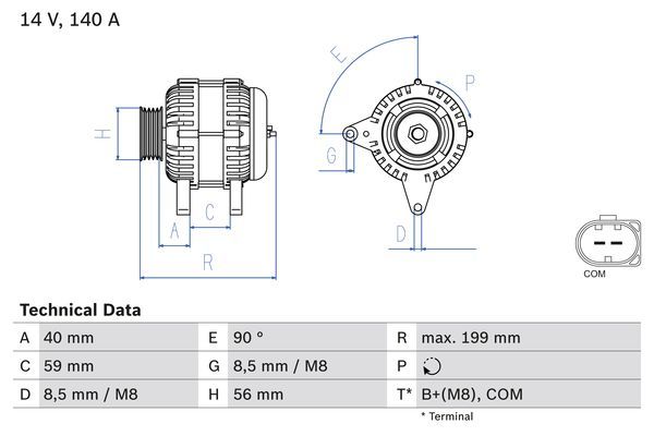 BOSCH Alternator 0 986 081 160