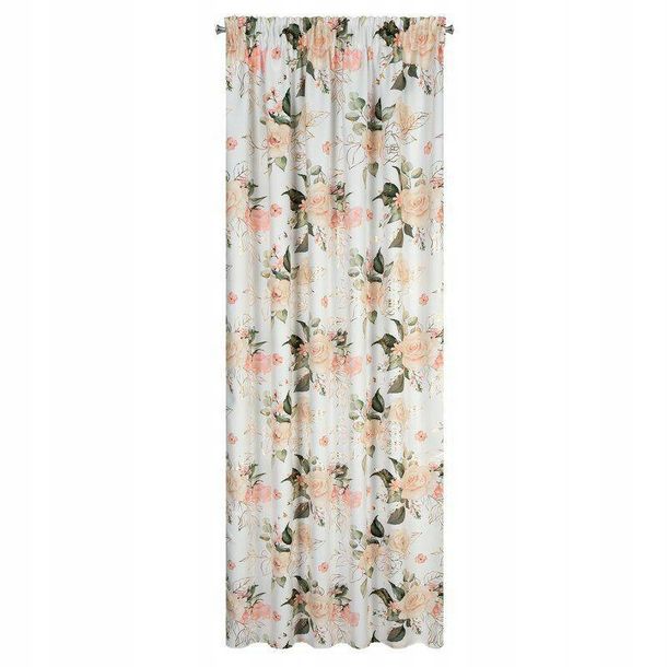 Zasłona gotowa ROSE velvet 135x270 kwiaty róży