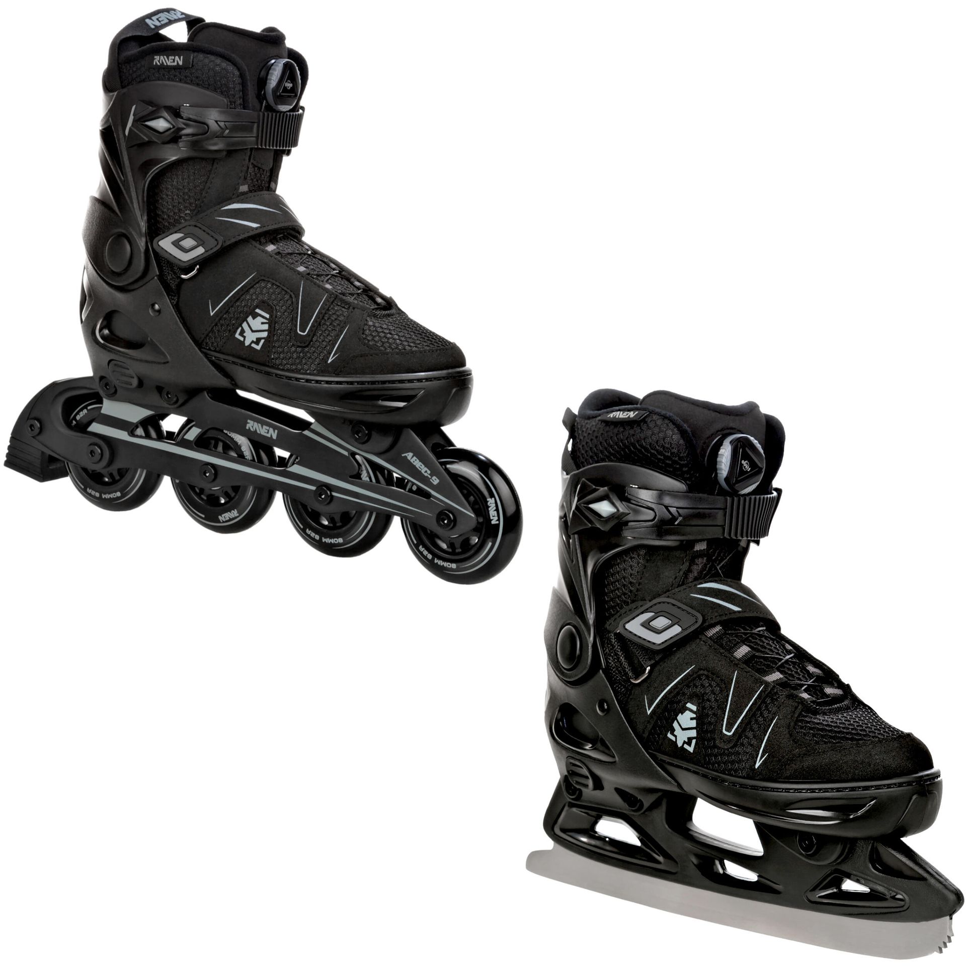 Rolki Raven Inlineskates Pulse PRO z wymienną płozą regulowane czarne r. 40-43