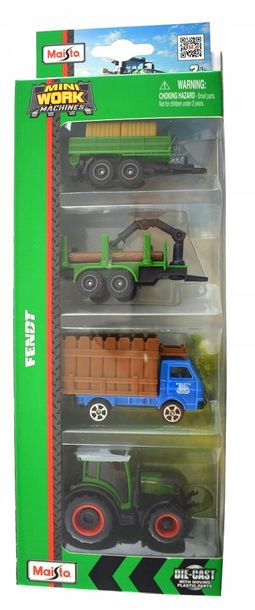 MAISTO Traktor Fendt z akcesoriami 4 el. zielony