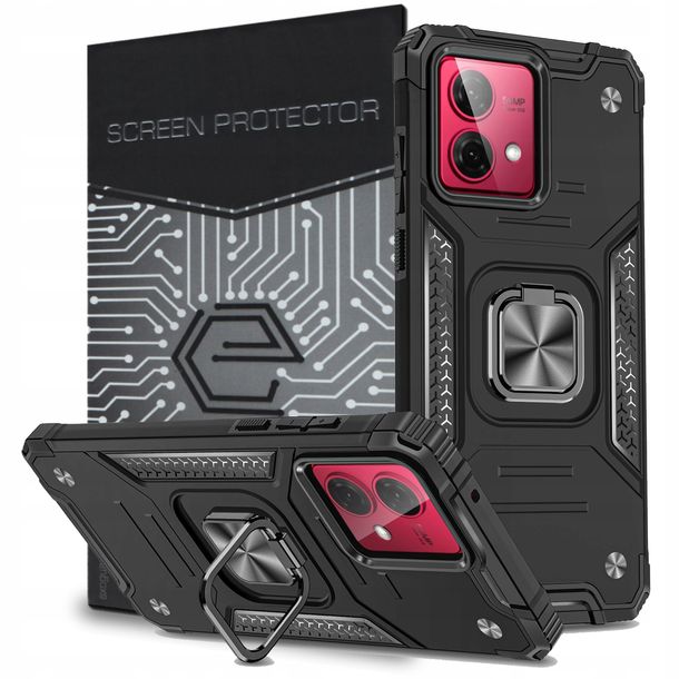 ETUI EXOGUARD QRING + SZKŁO - MOTOROLA MOTO G84 5G - PANCERNE CASE OBUDOWA FUTERAŁ RING