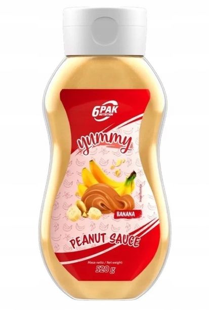 6PAK Nutrition Yummy Peanut Sauce sos orzechowy 520g Bananowy