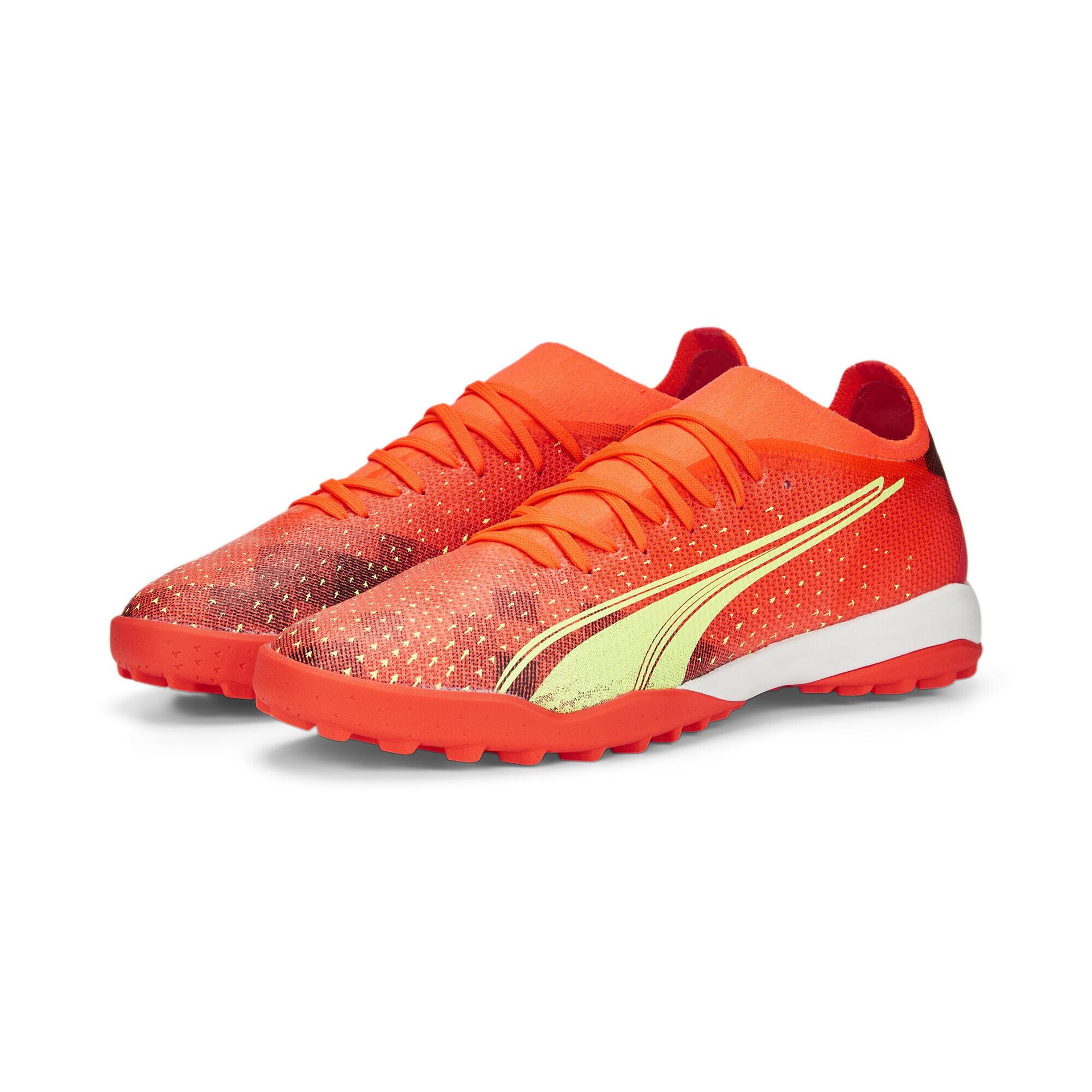 PUMA Męskie buty piłkarskie Ultra Match Tt, Fiery Coral Fizzy Light Puma Black, 45 EU