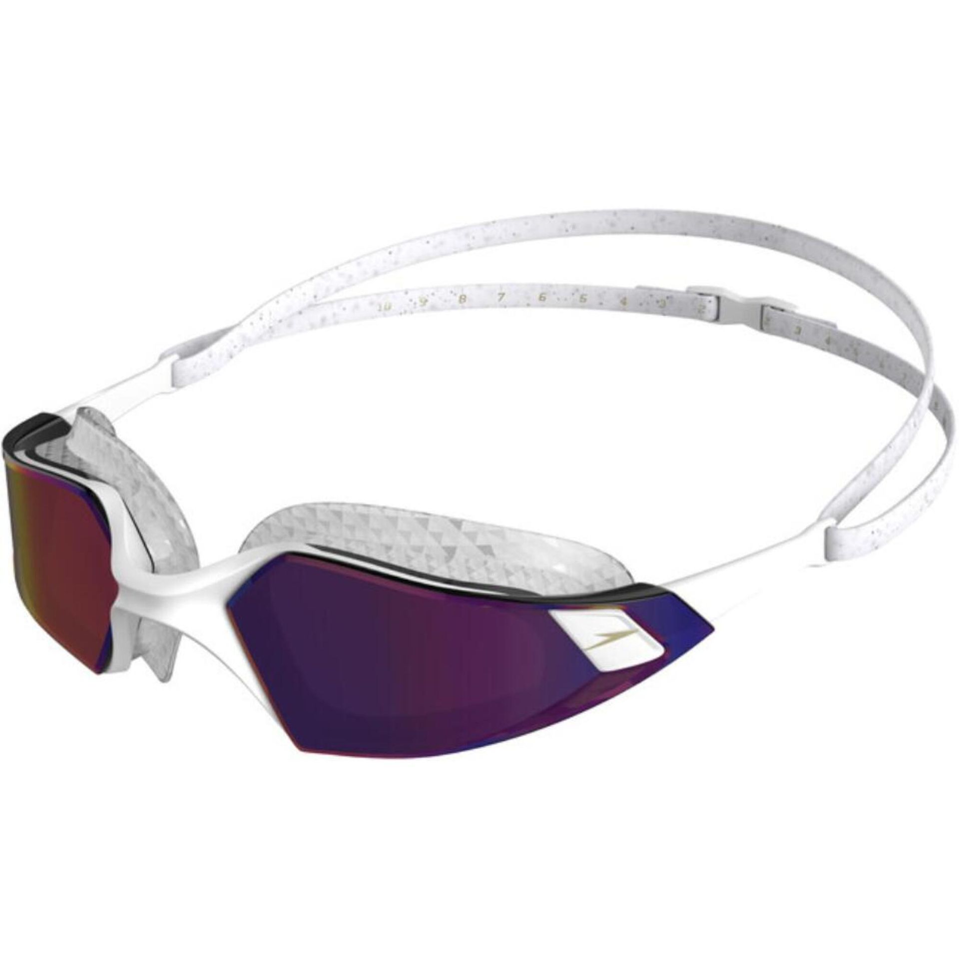 Speedo Aquapulse Pro Mirror Okulary pływackie, white/clear/purple gold 2020 Okulary do pływania
