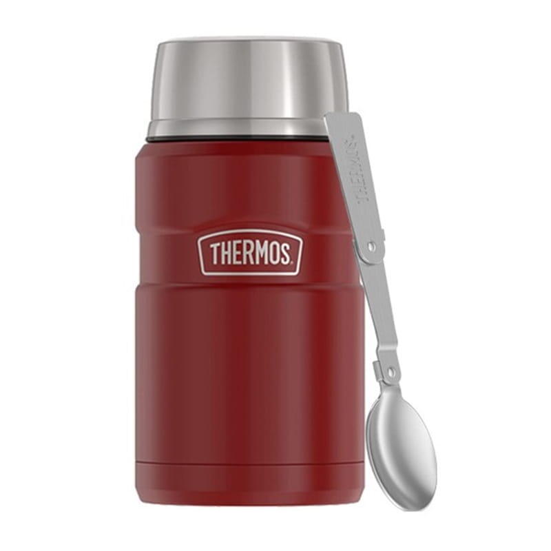 Termos na jedzenie z składaną łyżką i kubkiem Thermos 0,71 l - rustic red
