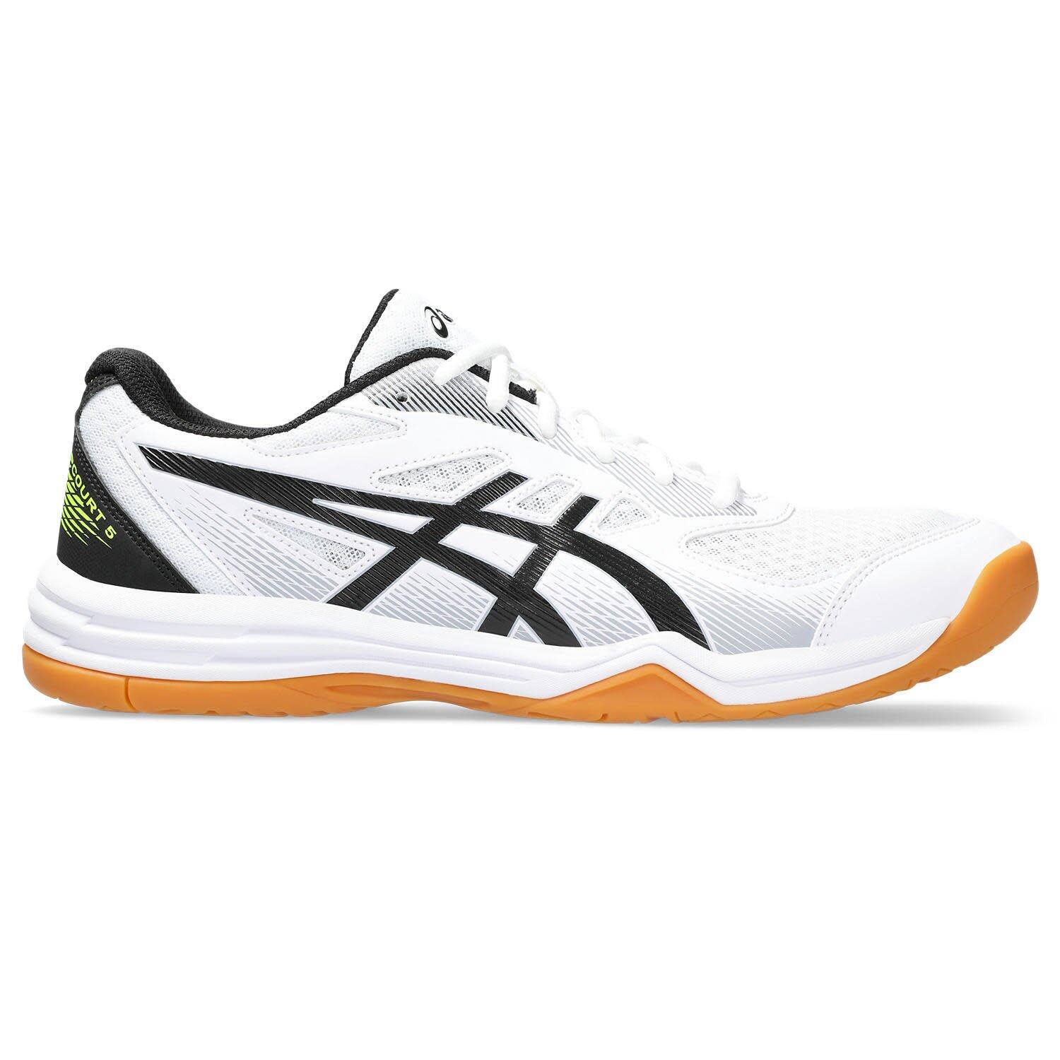 Buty do squasha męskie ASICS Upcourt 5 white/safety yellow
