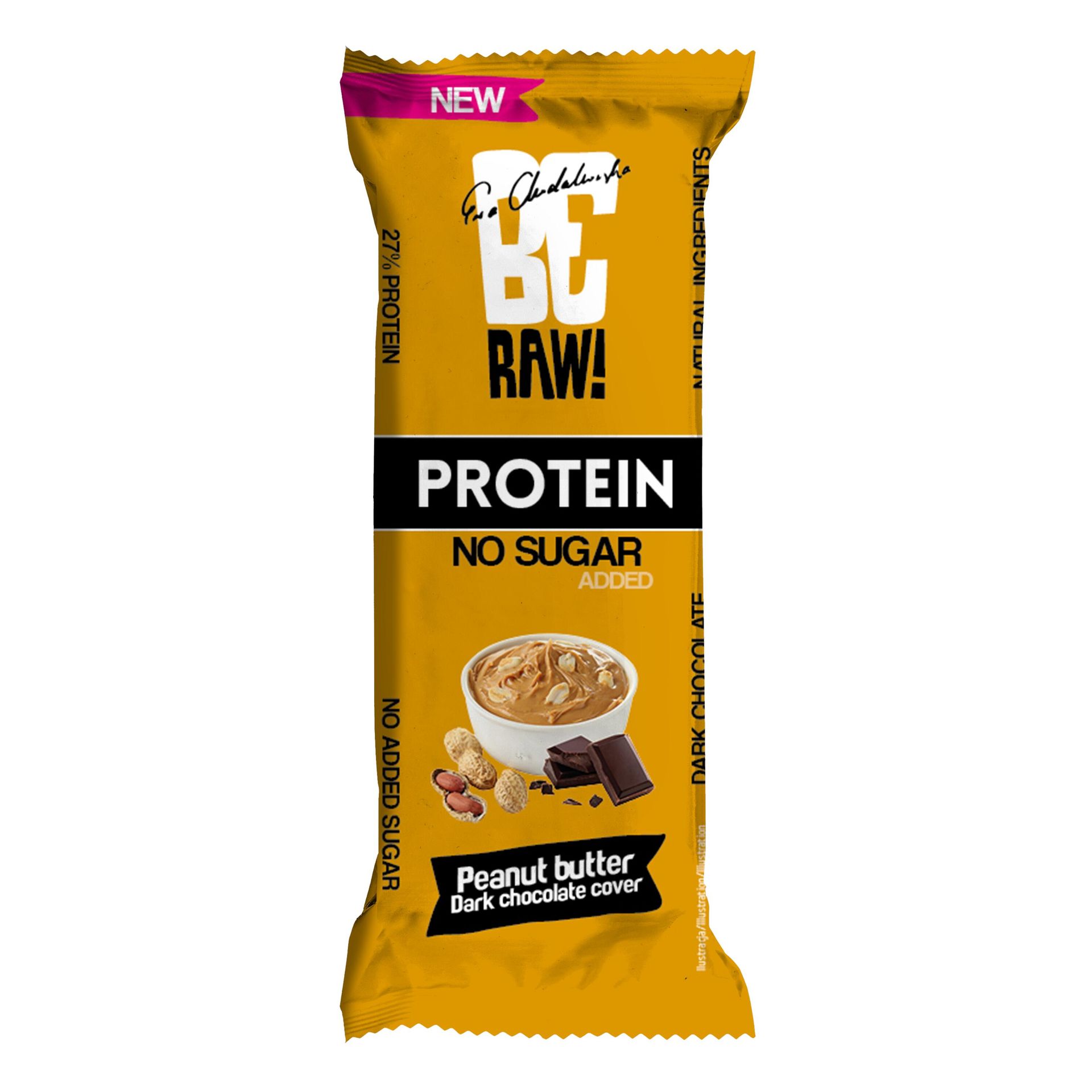BeRAW Baton Proteinowy - masło orzechowe, 27% białka WPC80 40 g