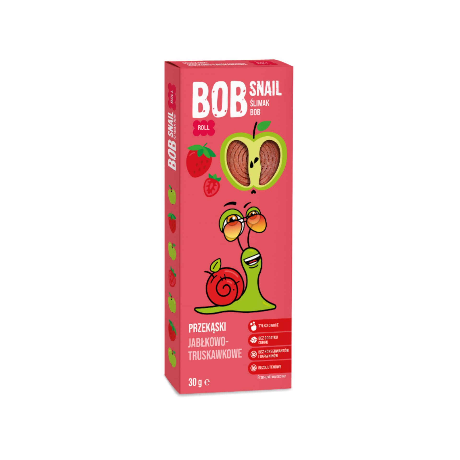 ECO-SNACK Przekąska Bob Snail jabłko-truskawka 30g - Eco-Snack 4820162520316