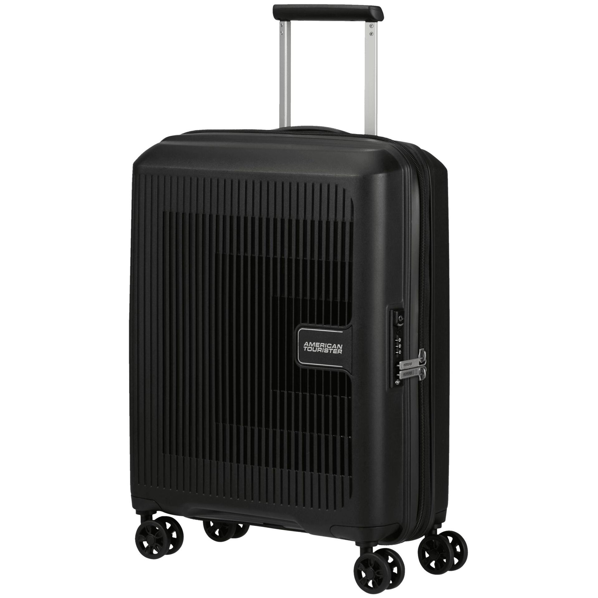 Walizka mała poszerzana American Tourister AeroStep - black
