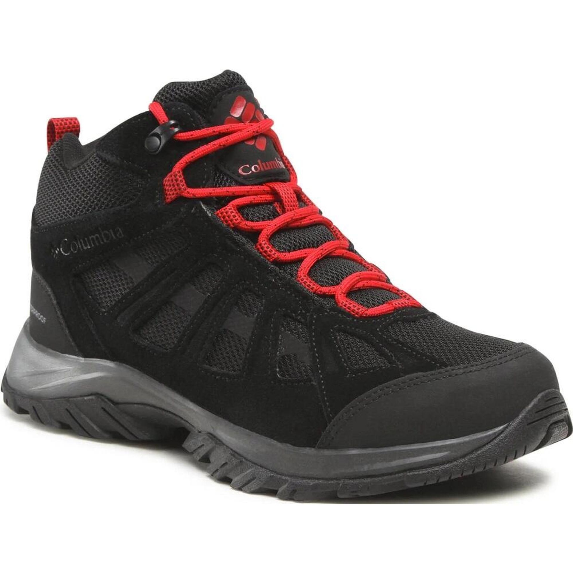 Columbia Redmond III Mid wodoodporne buty trekkingowe męskie, Czarny czerwony górski, 41 EU