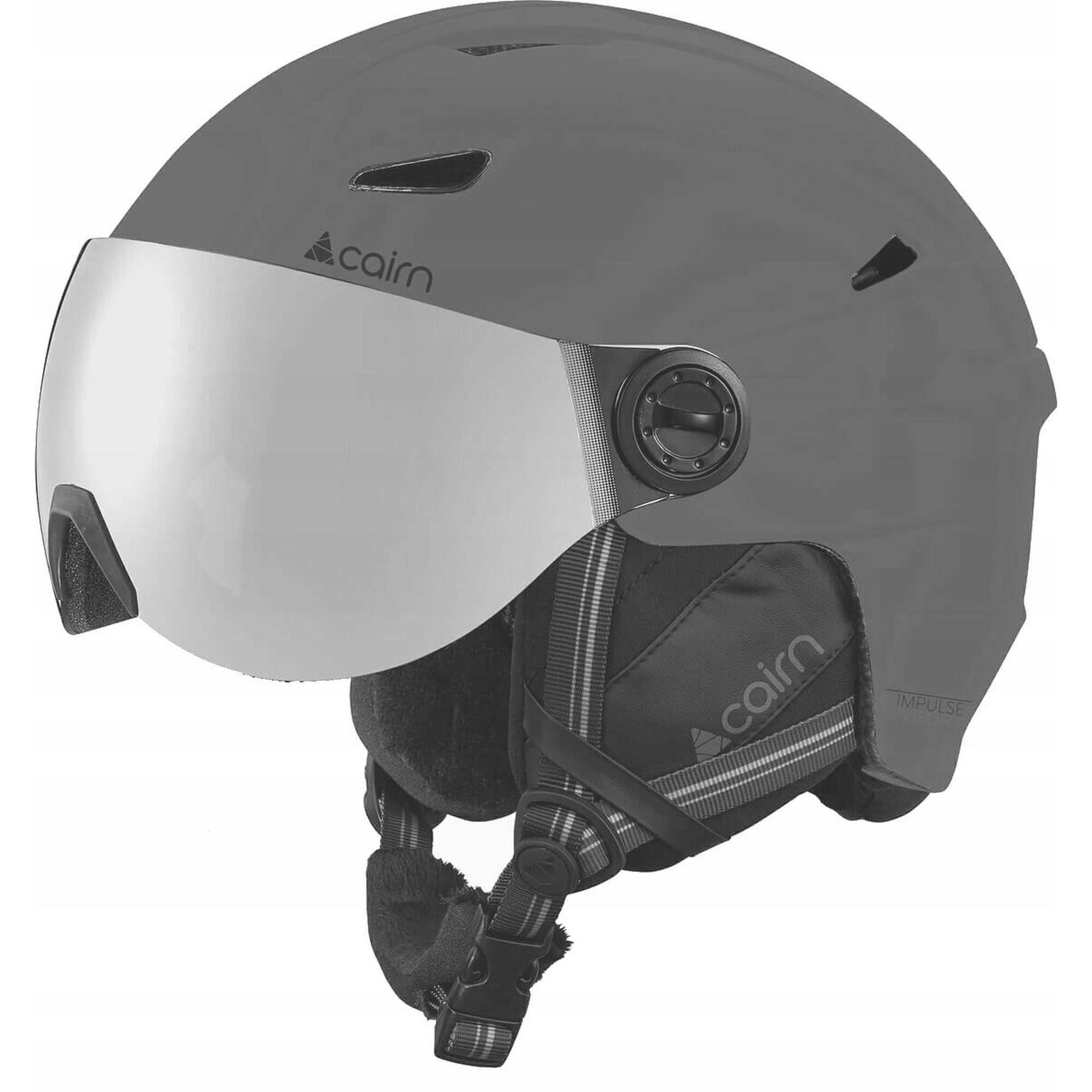 Cairn Impulse Visor, kask narciarski z wizjerem, szary