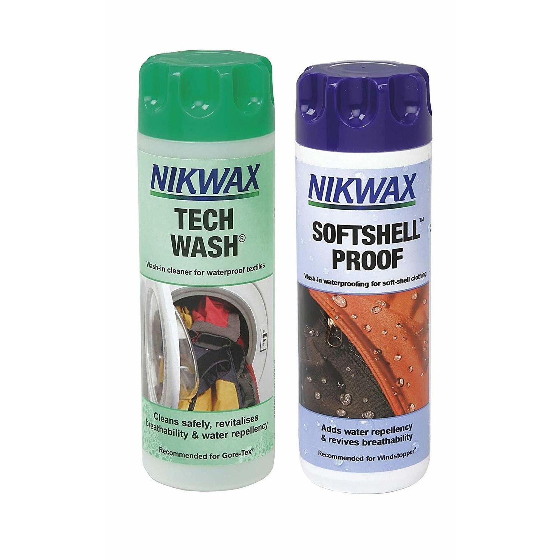 Nikwax Zestaw do pielęgnacji odzieży i sprzętu outdoor Twin Tech Wash SoftShell Proof 2x 300 ml