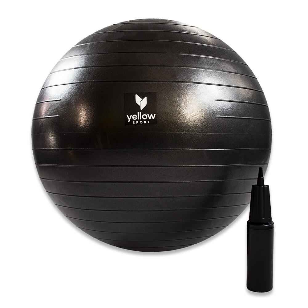 YellowGYM ball piłka do ćwiczeń i rehabilitacji 65 cm Czarna