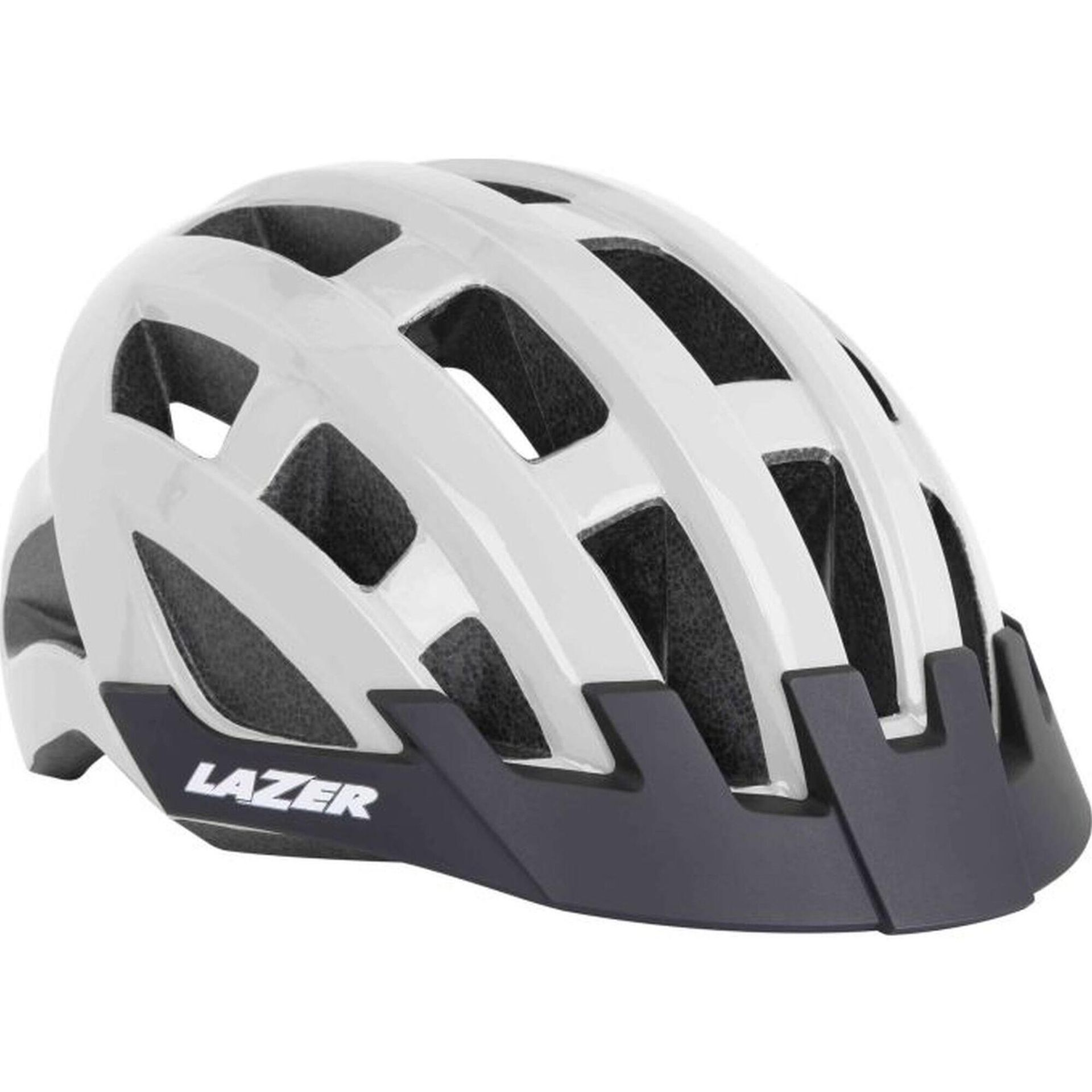Lazer Compact kask rowerowy biały połysk