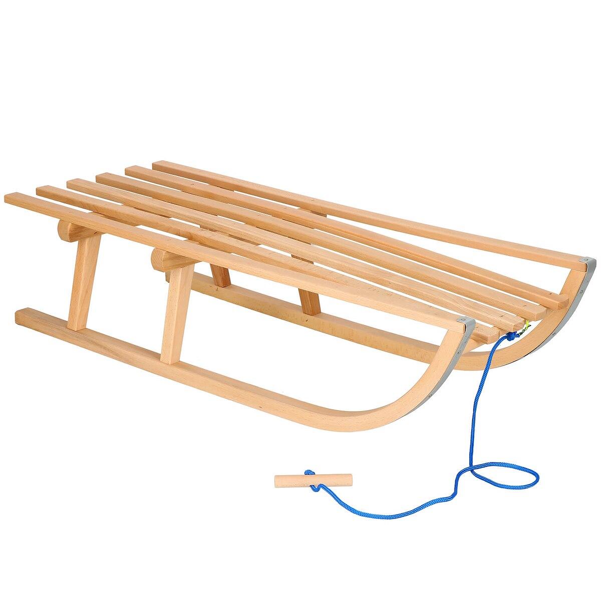 Sanki drewniane 90 cm lakierowane dla dzieci