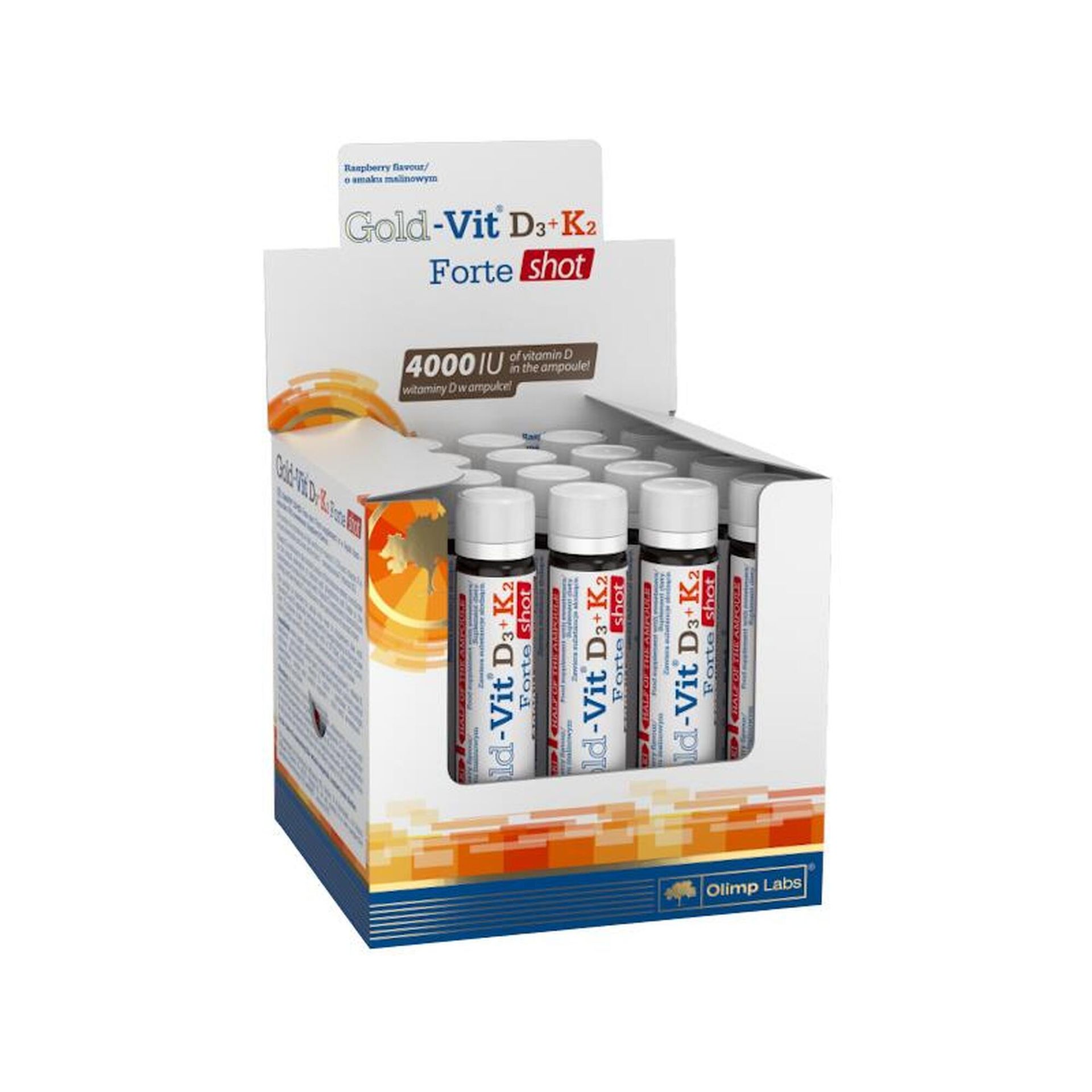 Olimp Gold-Vit D3+K2 Forte shot, płyn, sm.malinowy, 25 ml, 1 szt.