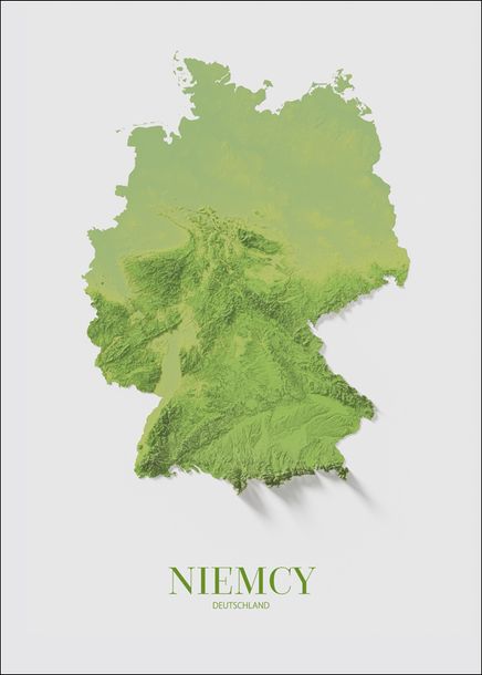 Niemcy, mapa - plakat 40x50 cm
