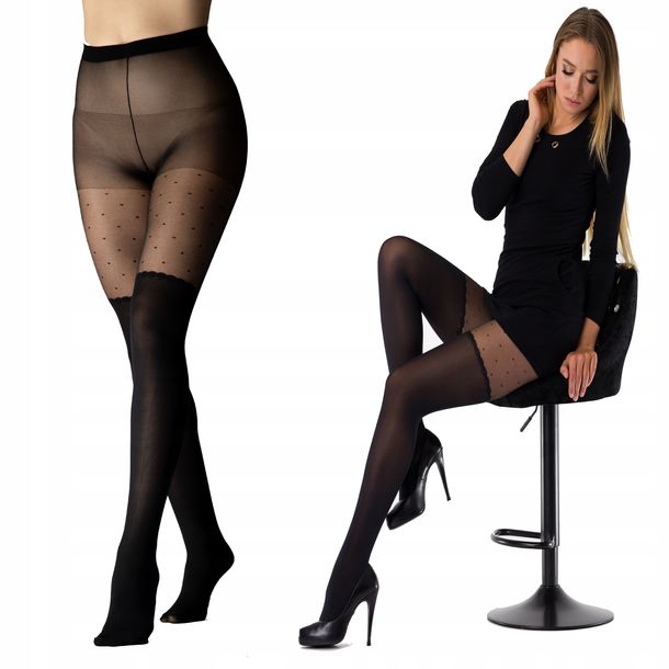 rajstopy zakolanówka pończochy kropki R-5 dużyklin