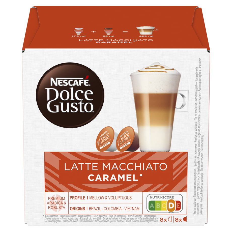 Nescafe - Kapsułki Dolce Gusto Latte Macchiato o smaku karmelowym