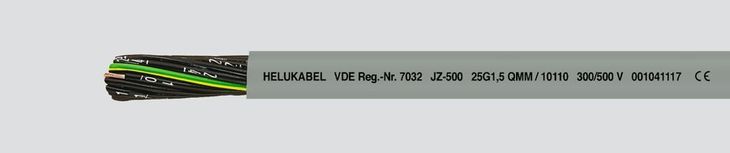 JZ-500 7G1 QMM kabel elastyczny 300/500V żyły czarne numerowane; HELUKABEL