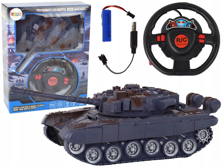 ﻿Czołg R/C Zdalnie Sterowany Światła Dźwięk Granatowy 1:18 27MHz