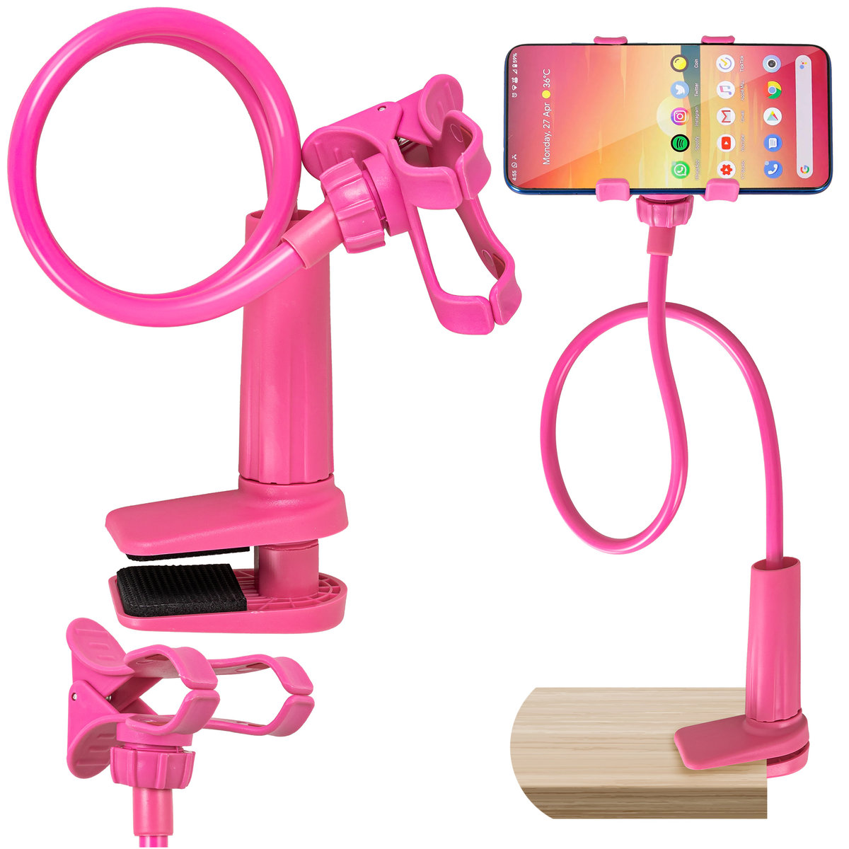 Uchwyt regulowany do telefonu Różowy NEW